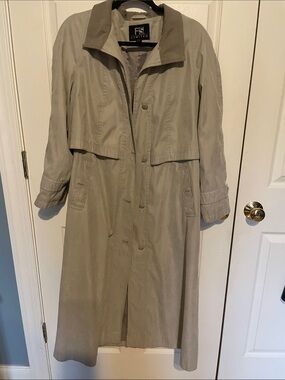 FS Fleet Street Taupe/beige Longline Trench Coat size 8